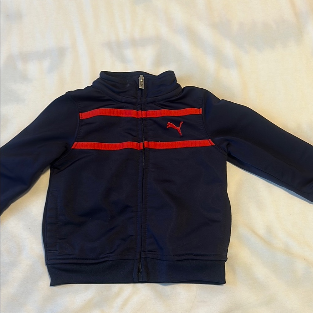 Puma Kids Navy Blue and Red Jacket Size 12 Months